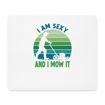 Garden motif lawn mower funny gardener saying - Mouse Pad (horizontal) - white - Front