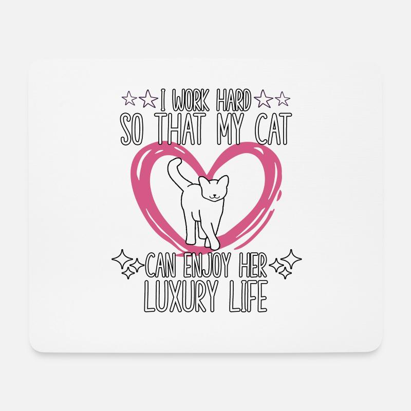 Lustiger Katzenspruch Katzenbesitzer Katzenmotiv - Mousepad (Querformat) - Weiß