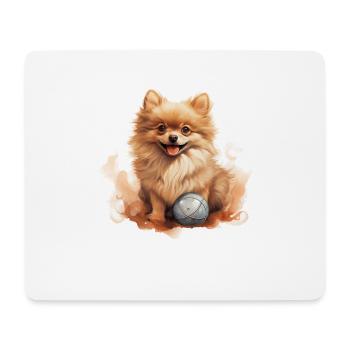 Siège nain mignon Pomeranian T Propriétaire de - Tapis de souris (format paysage) - blanc - Devant