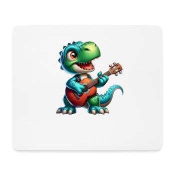 Cute dino guitarist music lover design - Mouse Pad (horizontal) - white - Front