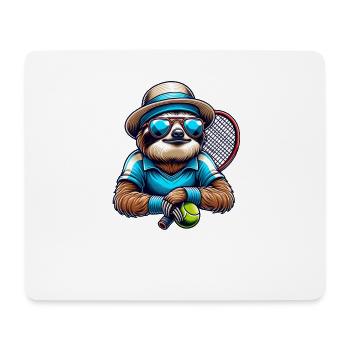 Conception de joueur de tennis paresseux cool - Tapis de souris (format paysage) - blanc - Devant
