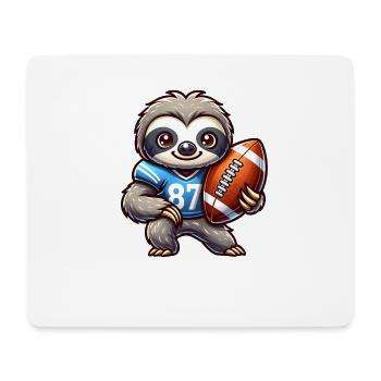 Niedliches Faultier Als Quarterback Team Sport - Mousepad (Querformat) - Weiß - Vorne