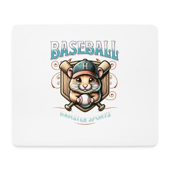 Hamster Baseballmütze Haustier Niedliches Design - Mousepad (Querformat) - Weiß - Vorne