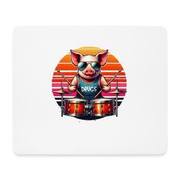 Pig Drums Tambour Tambour Percussions de groupe - Tapis de souris (format paysage) - blanc - Devant