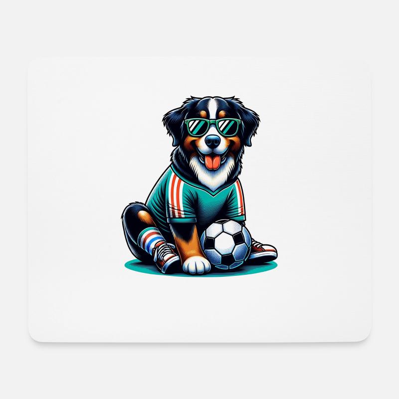 Bernhardiner Fußball Spieler Champion Fan - Mousepad (Querformat) - Weiß