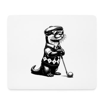 Drôle de golfeur loutre Sports de golf - Tapis de souris (format paysage) - blanc - Devant