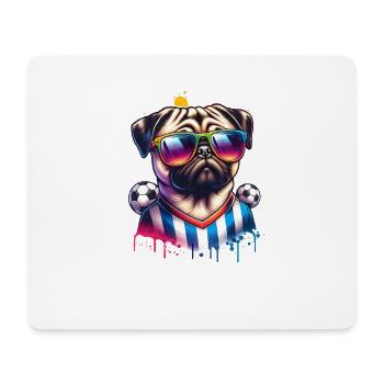 Carlin Chien Joueur De Football Champion De Balle Fan - Tapis de souris (format paysage) - blanc - Devant