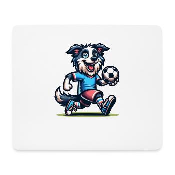 Border Collie Chien Joueur de Football Ball Champion - Tapis de souris (format paysage) - blanc - Devant