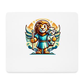 Christliche Kleidung Löwe Und Lamm Engel - Mousepad (Querformat) - Weiß - Vorne