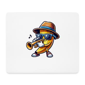 Banane musicale avec trompette - Tapis de souris (format paysage) - blanc - Devant