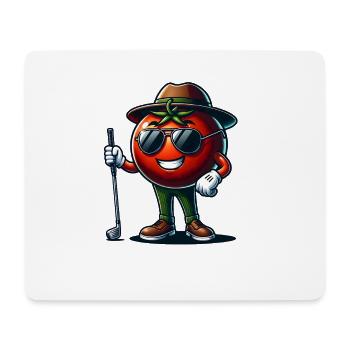 Funny golf tomato with sunglasses and - Mouse Pad (horizontal) - white - Front