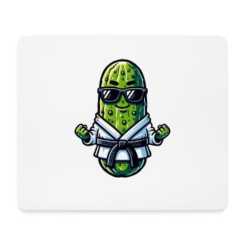 Karate Gurke Mit Sonnenbrille - Mousepad (Querformat) - Weiß - Vorne