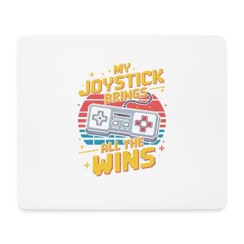 Mein Joystick Bringt Alle Siege Retro - Mousepad (Querformat) - Weiß - Vorne
