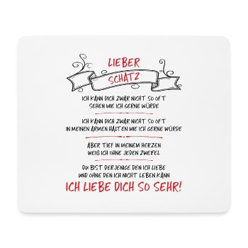 Lieber Schatz, ich liebe dich so sehr! - Mousepad (Querformat) - Weiß - Vorne