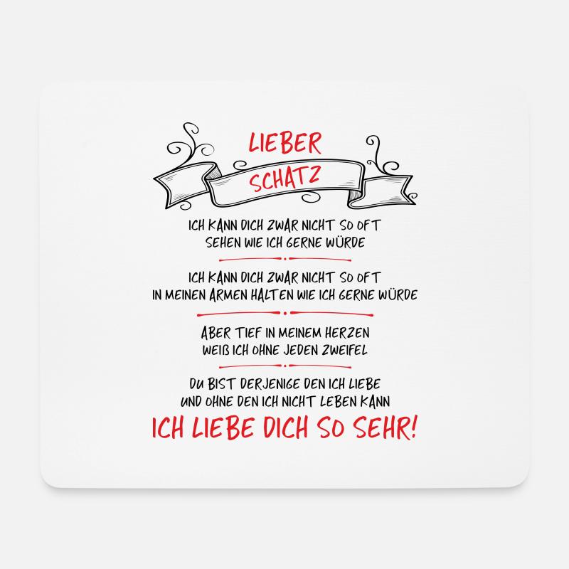Lieber Schatz, ich liebe dich so sehr! - Mousepad (Querformat) - Weiß