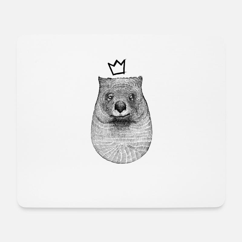 König Wombat - Mousepad (Querformat) - Weiß