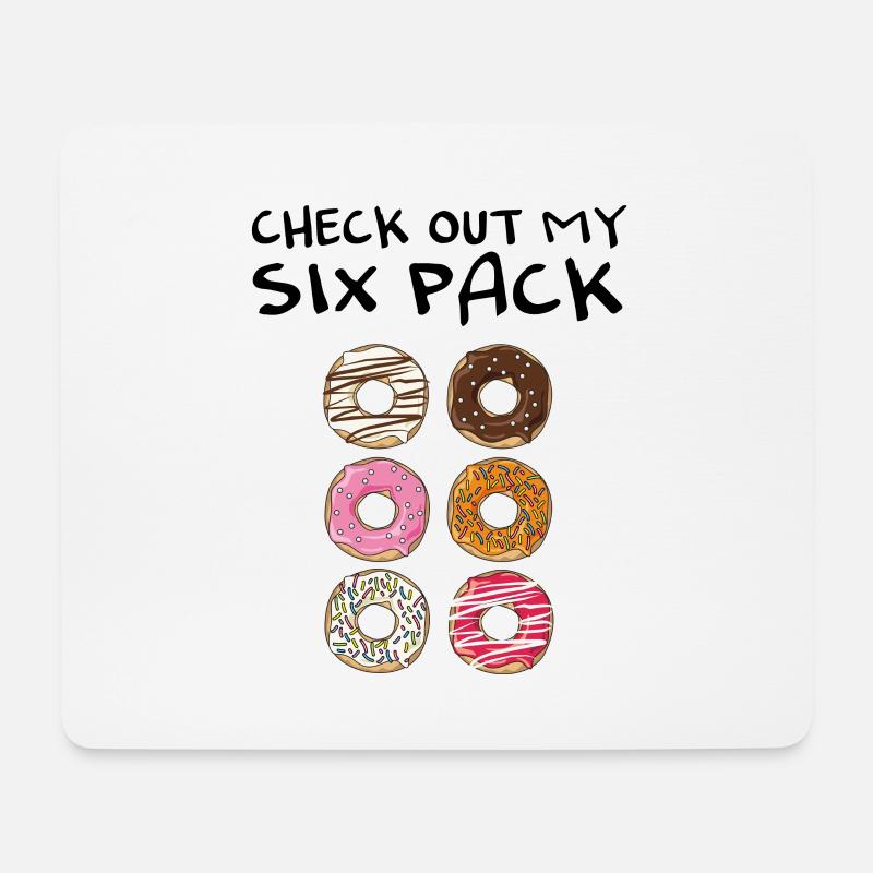 Check out my six pack Donut Shirt - Mousepad (Querformat) - Weiß