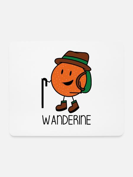 Wanderine - Wandern Mandarine Wanderer Wanderlust - Mousepad (Querformat) - Weiß