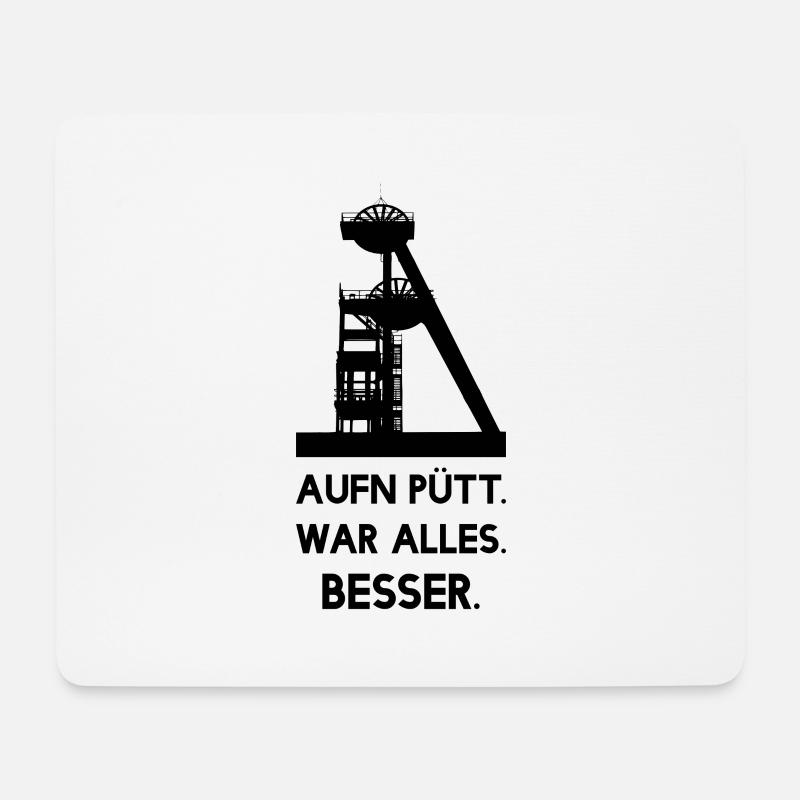 Zeche - Pütt - Damals war alles Besser - Mousepad (Querformat) - Weiß