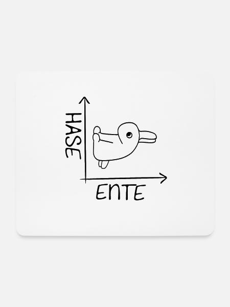 Hase oder doch Ente? Das Leben hat oft zwei Seiten - Mousepad (Querformat) - Weiß