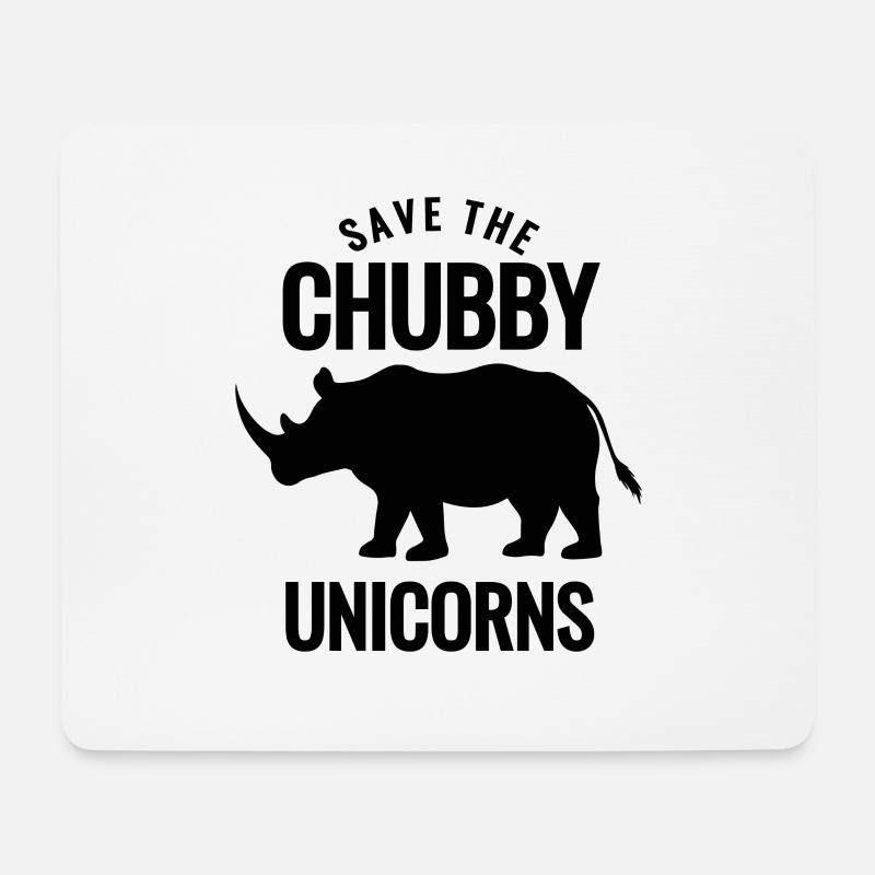 Save the Chubby Unicorns - Mouse Pad (horizontal) - white