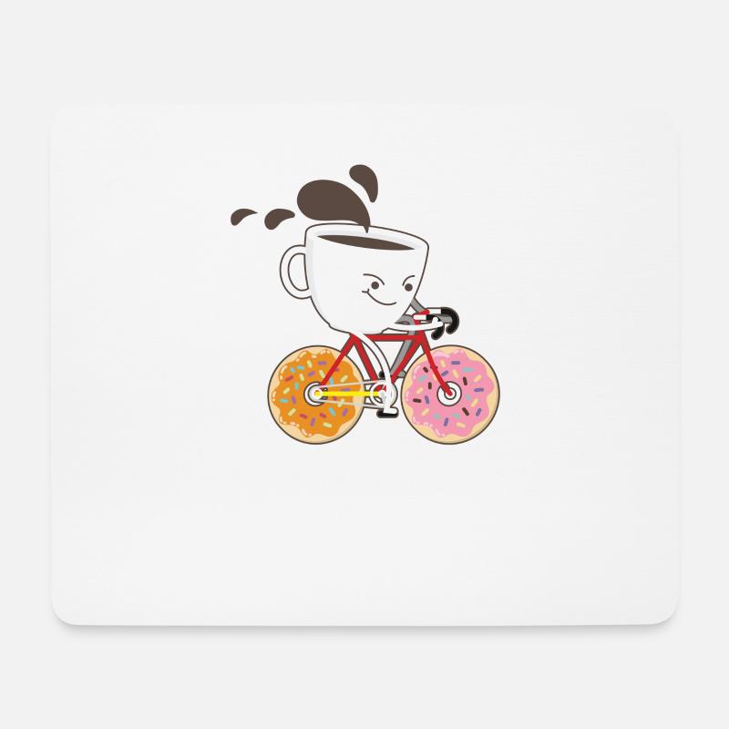 Cyclist bicycle cycling coffee MTB - Mouse Pad (horizontal) - white
