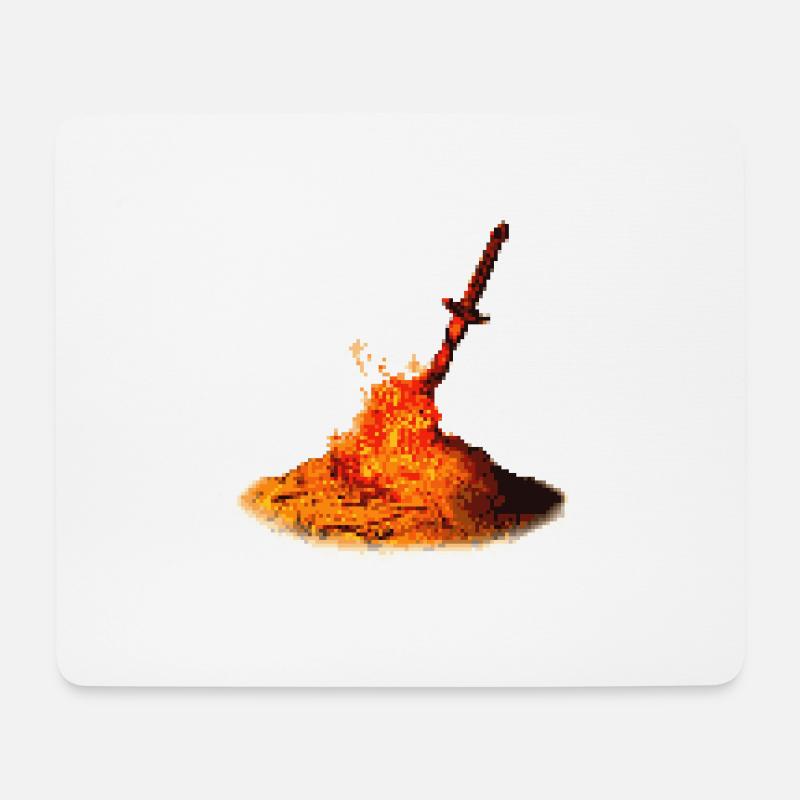 Bonfire Pixel Look - Mouse Pad (horizontal) - white