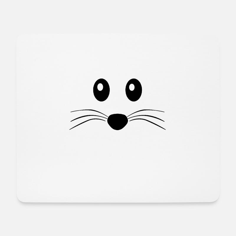 Süße Maus Schnauze - Mäuse Gesicht Geschenkidee - Mousepad (Querformat) - Weiß