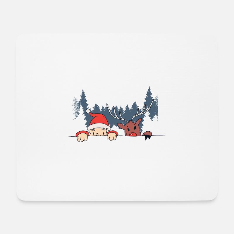 Santa Rentier Weihnachtsmann - Mousepad (Querformat) - Weiß