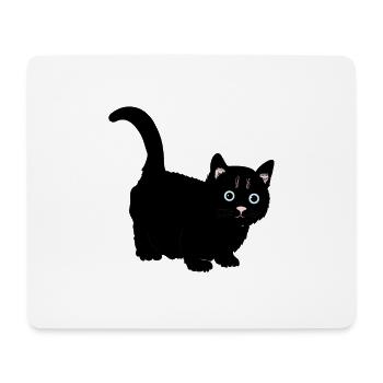 Chat noir - Tapis de souris (format paysage) - blanc - Devant