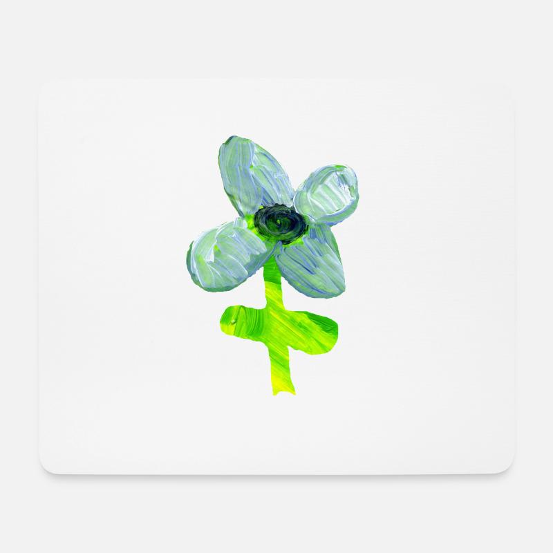 Blume T-shirt mit weißem Hintergrund - Mousepad (Querformat) - Weiß