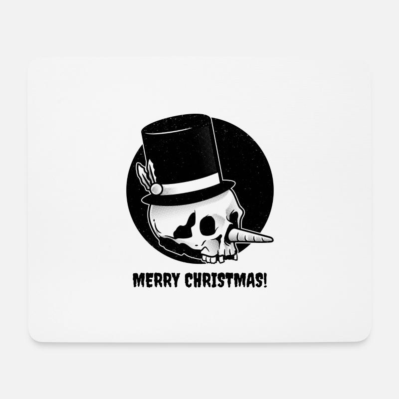 Christmas Skull - Mousepad (Querformat) - Weiß