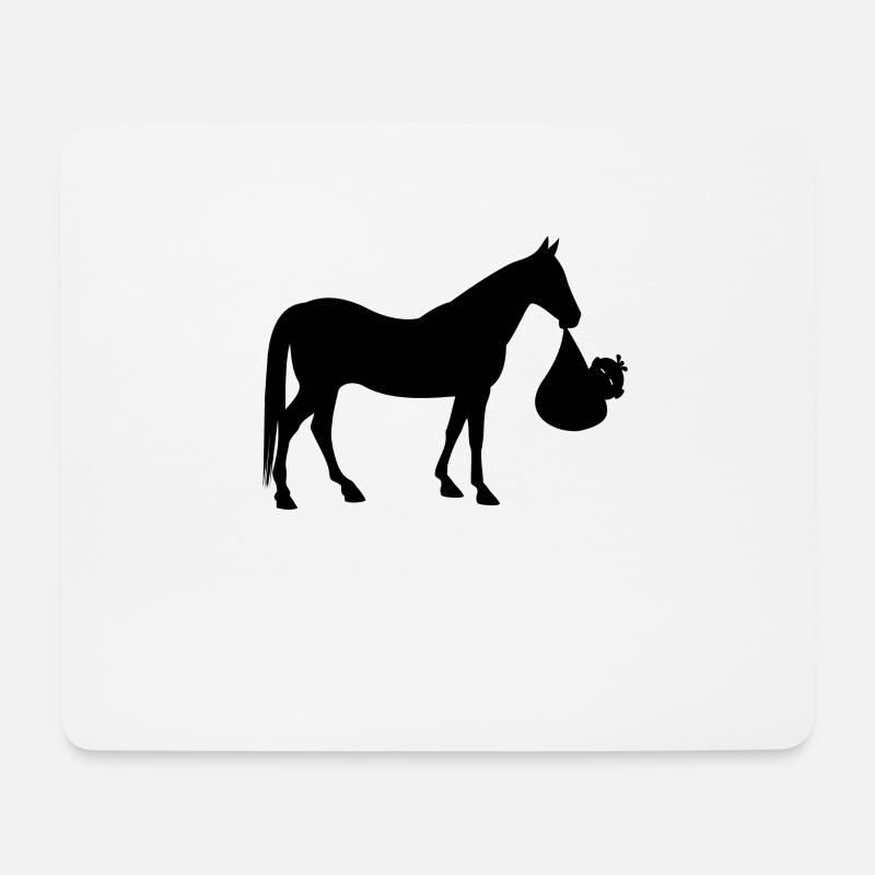 Pferd bringt Baby im Maul - Mousepad (Querformat) - Weiß