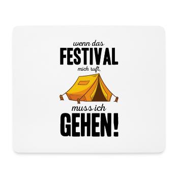 Festival Shirt · Zelt · Camping Geschenk - Mousepad (Querformat) - Weiß - Vorne
