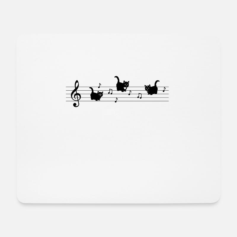 Katzen Musik - Mousepad (Querformat) - Weiß