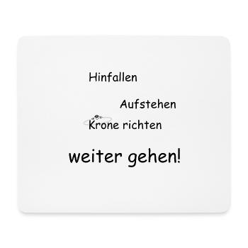 hinfallen krone richten schwarz - Mousepad (Querformat) - Weiß - Vorne