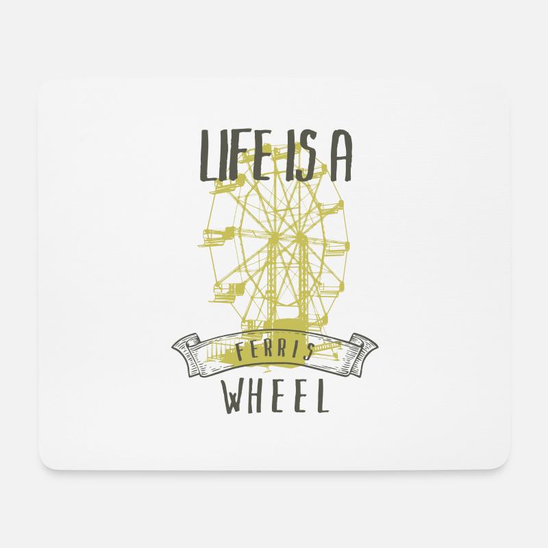 Leben ist ein Riesenrad - Mousepad (Querformat) - Weiß