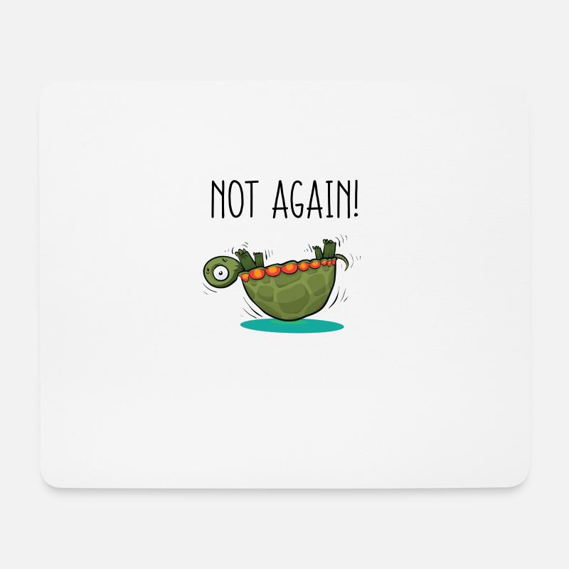 Schildkröte liegt auf dem Rücken Lustiges Geschenk - Mousepad (Querformat) - Weiß
