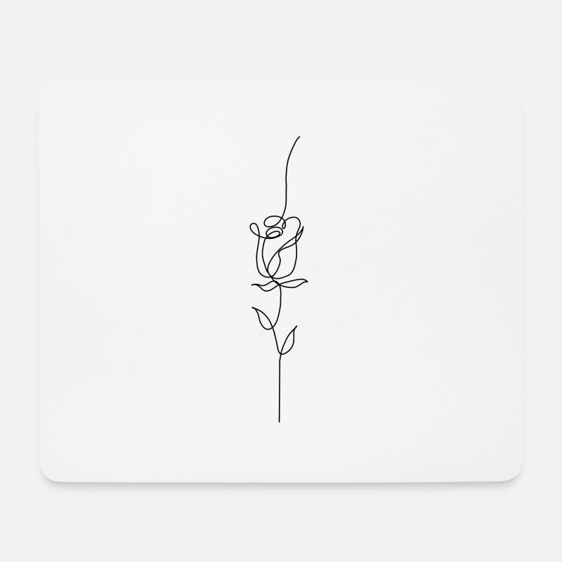 Rose a line minimalist - Mouse Pad (horizontal) - white