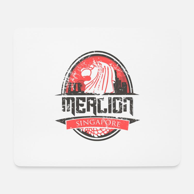 Singapur Wahrzeichen Merlion Löwe Stadt Geschenk - Mousepad (Querformat) - Weiß