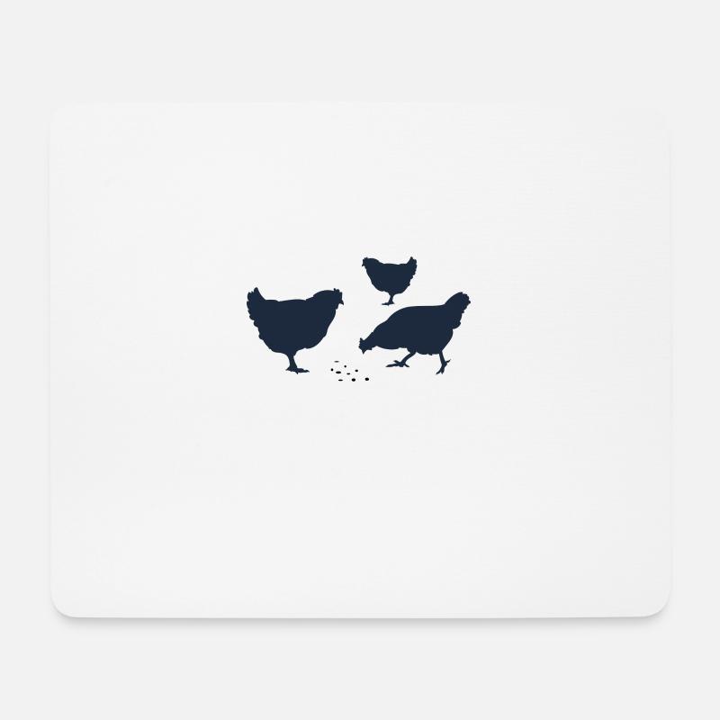 pickende Hühner - Mousepad (Querformat) - Weiß