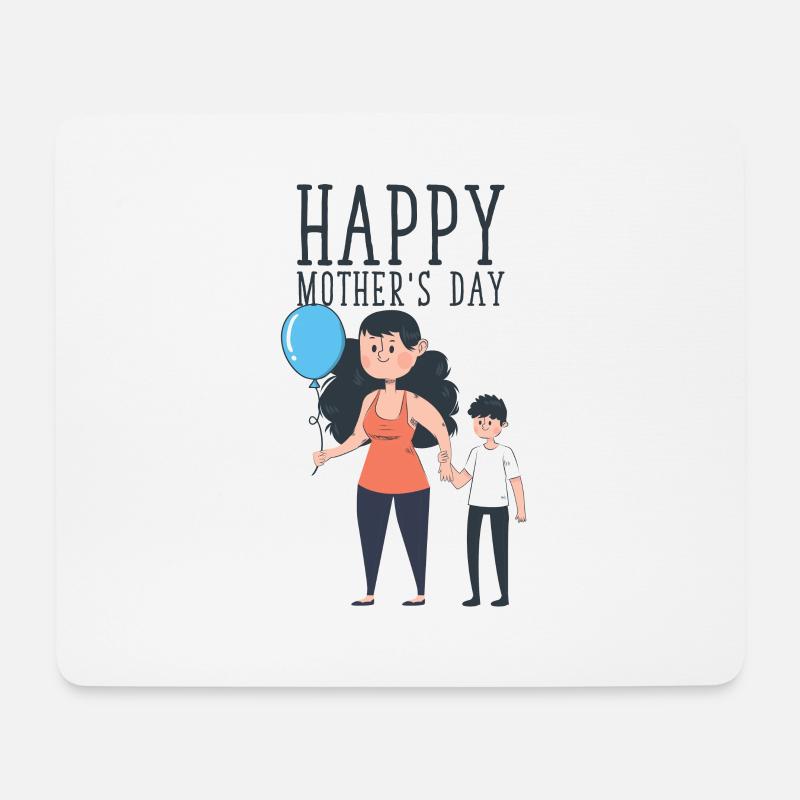Mutter Sohn Muttertag Tshirt Geschenk - Mousepad (Querformat) - Weiß