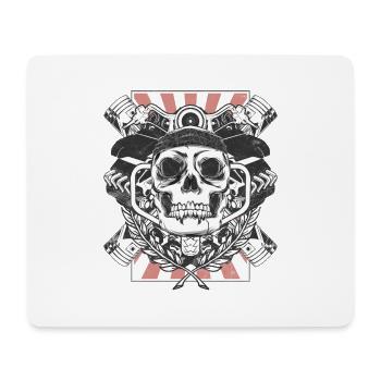 Biker Motrorradfahrer Skull skull - Mouse Pad (horizontal) - white - Front