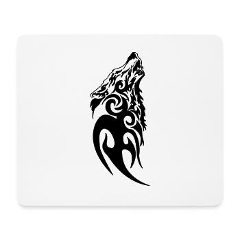 wolf norse viking warrior odin thor barbar black - Mousepad (Querformat) - Weiß - Vorne