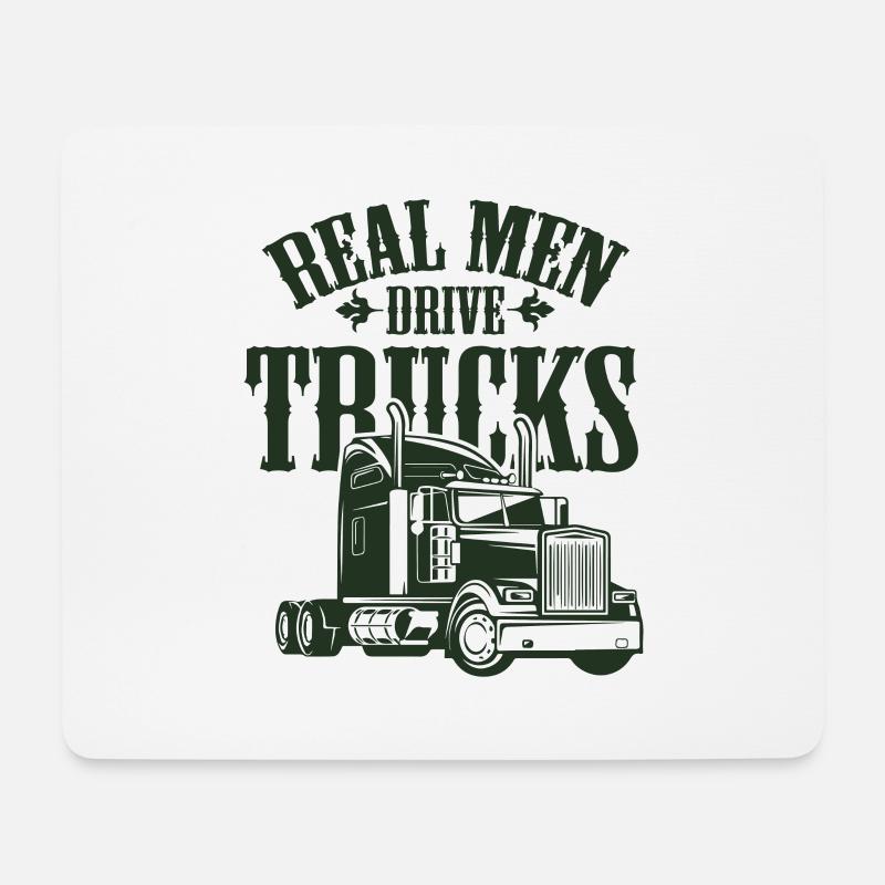 real men drive trucks - Mouse Pad (horizontal) - white
