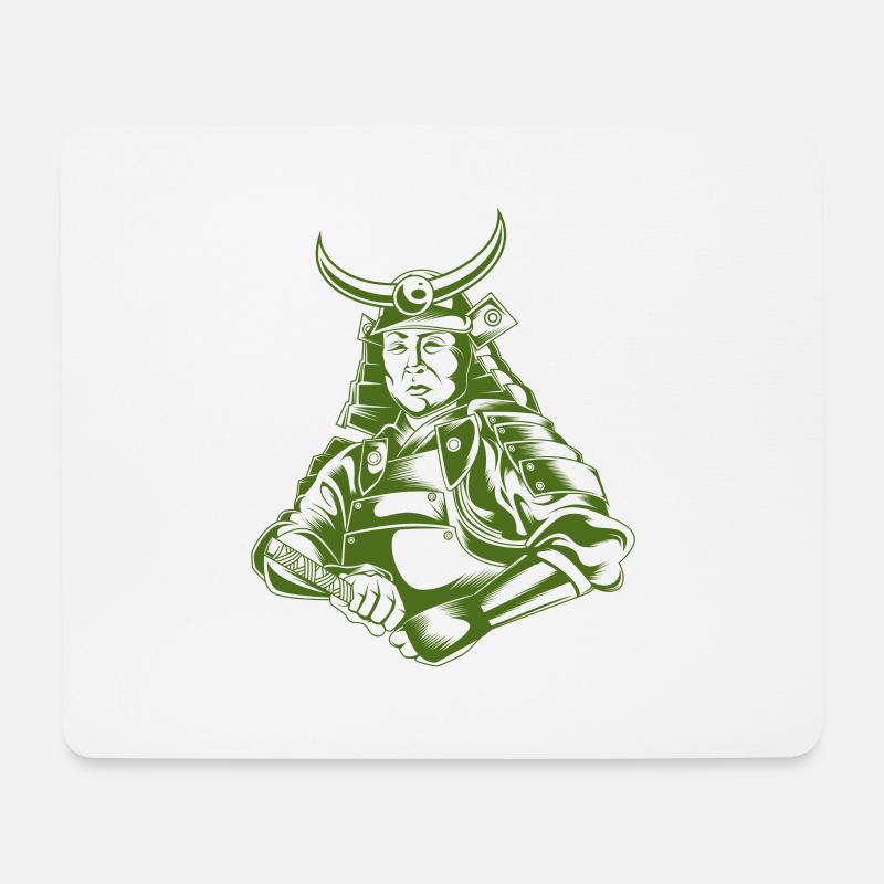 Samurai - Mousepad (Querformat) - Weiß