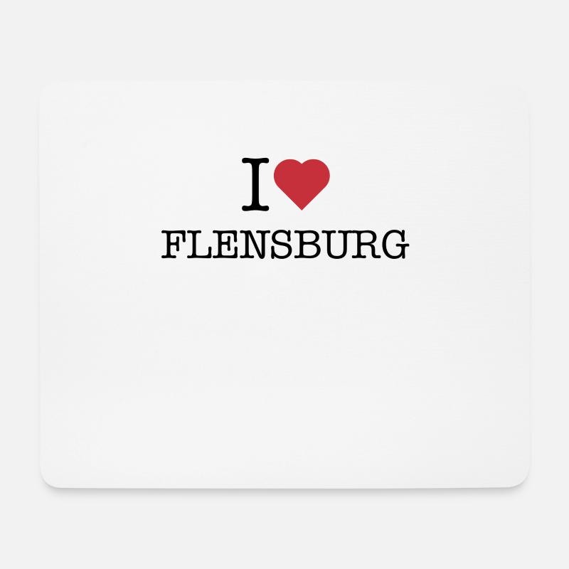 I love Flensburg - Mousepad (Querformat) - Weiß