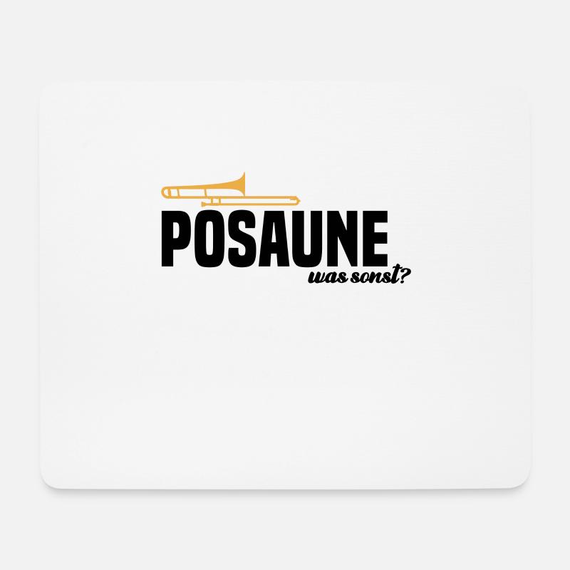 Posaune Posaunist Musik Lustig Sprüche Geschenk - Mousepad (Querformat) - Weiß