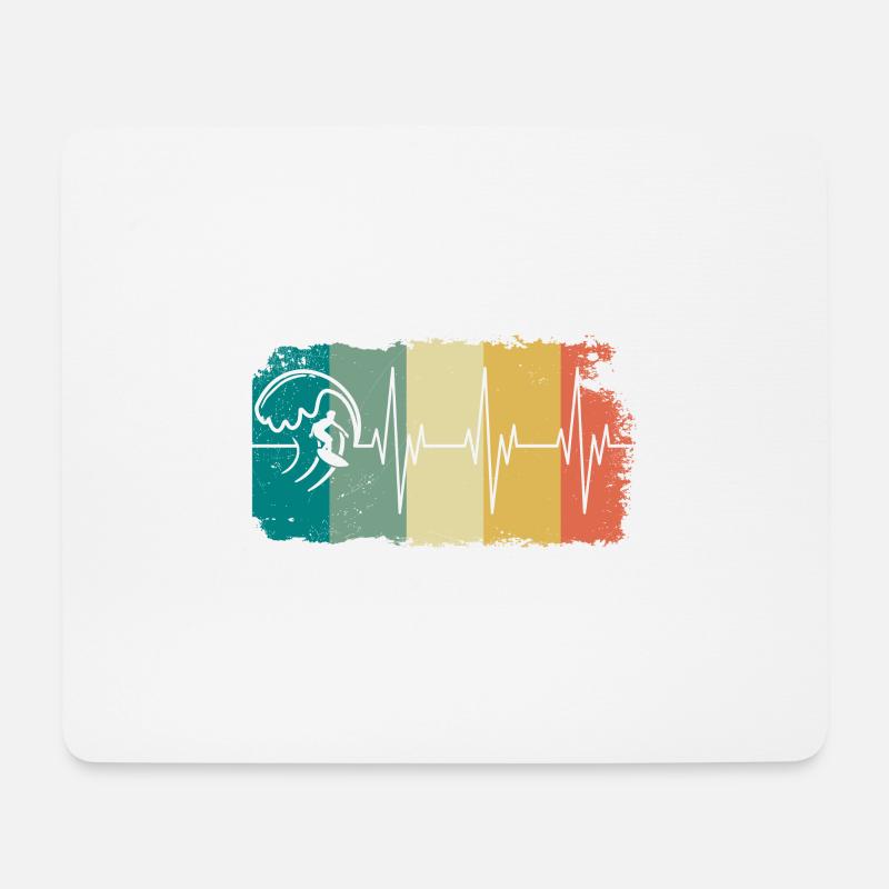 Surfen Surfer Herzschlag - Mousepad (Querformat) - Weiß
