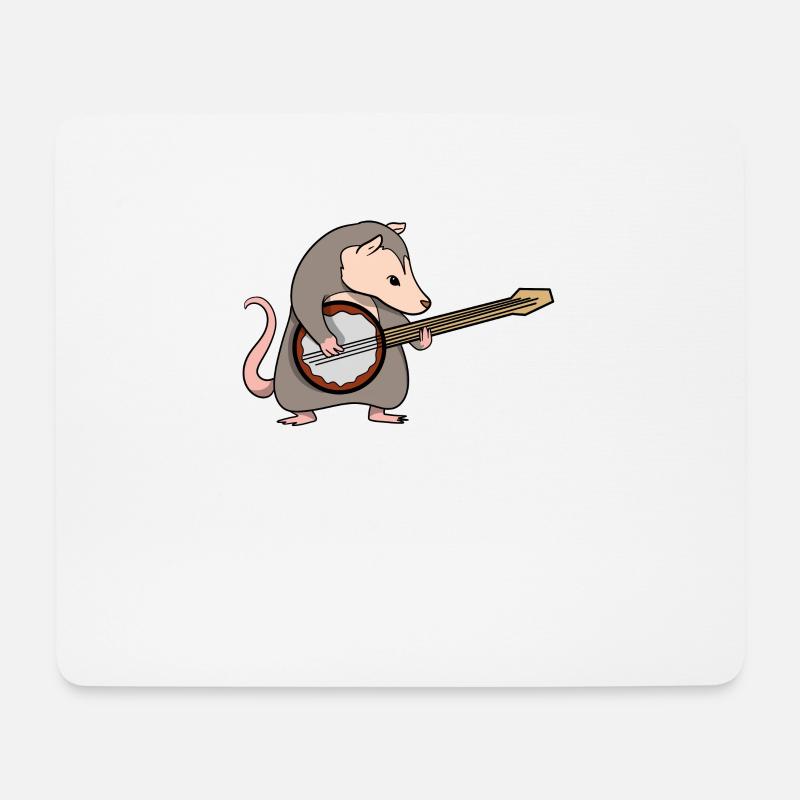 Cute Opossum Playing The Banjo Possum - Mousepad (Querformat) - Weiß